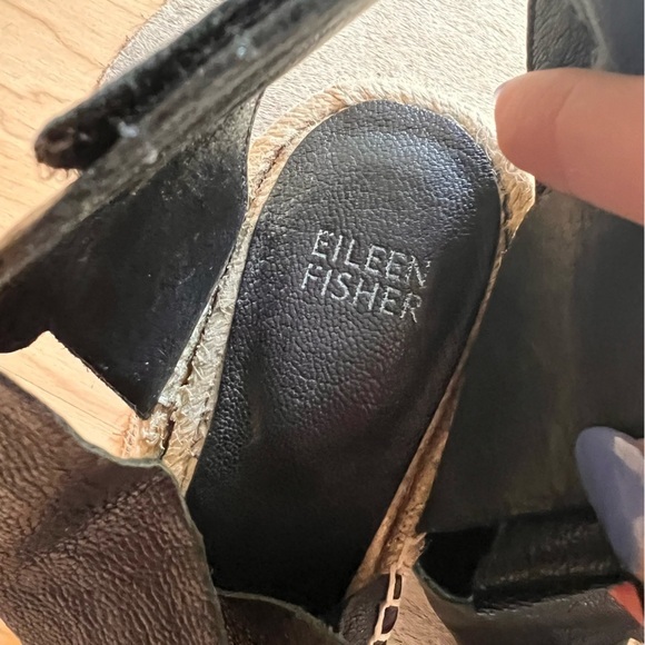 EILEEN FISHER Black Willow Wedge Espadrille Size 7.5 NWOT - Picture 3 of 7